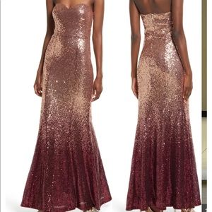 NWT Lulus sequin ombré strapless gown